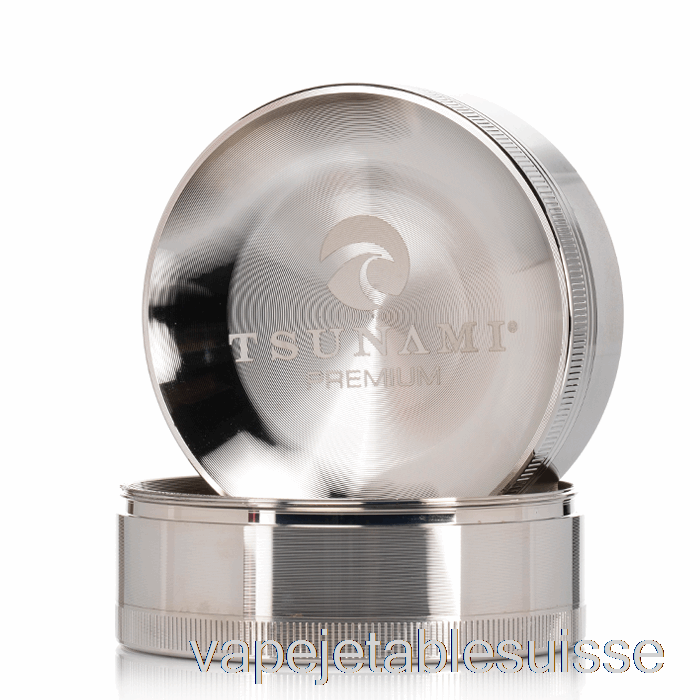 Vape Suisse Tsunami 2,95 Pouces Broyeur Supérieur Encastré 4 Pièces Argent (75 Mm)